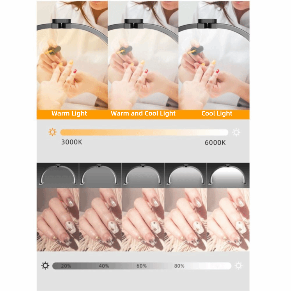 Photography Lighting No Shadows - Dimmable Half Moon Nail Lamp 10