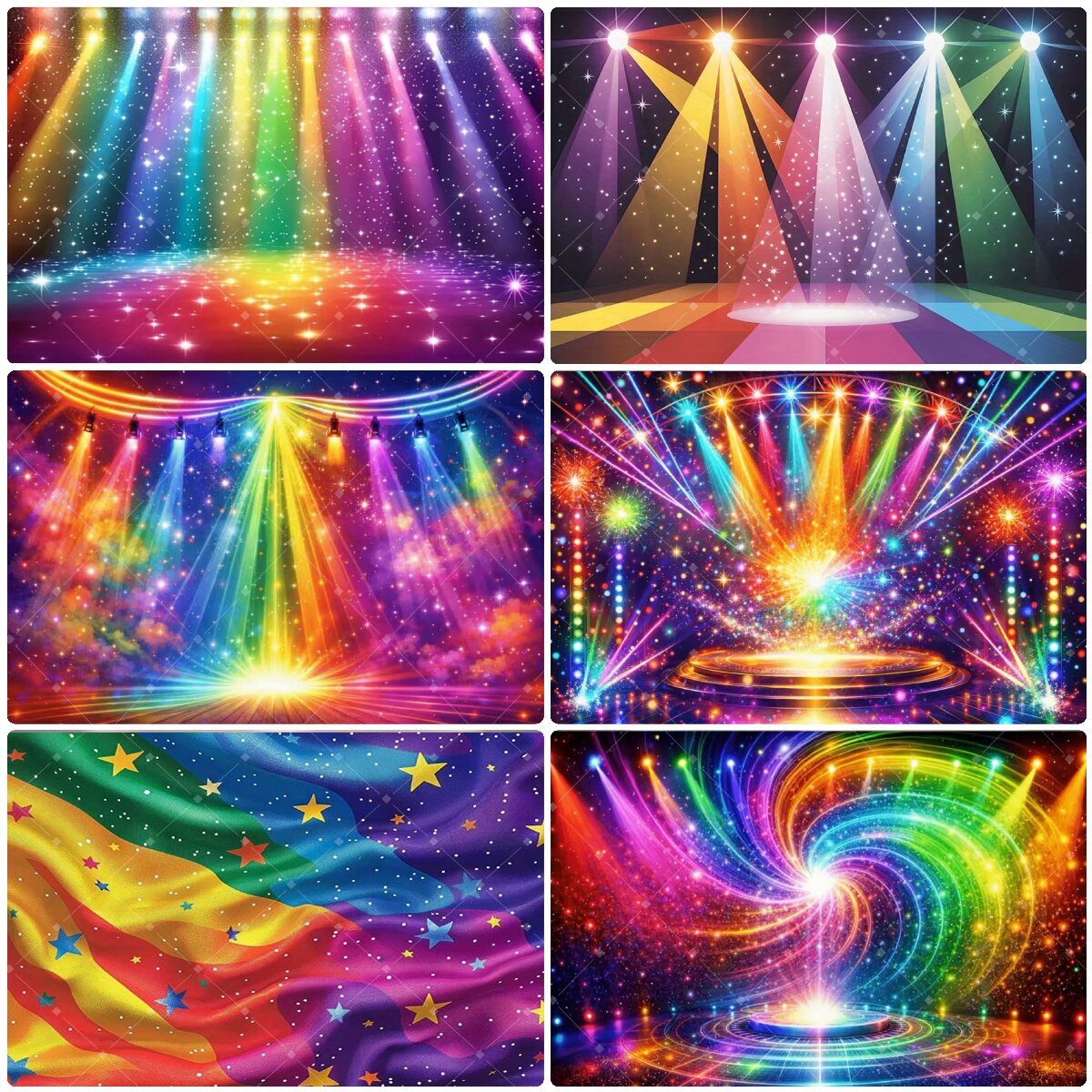 Colorful Rainbow Stage Light B - Photography Lighting Backdrop 评论和价格