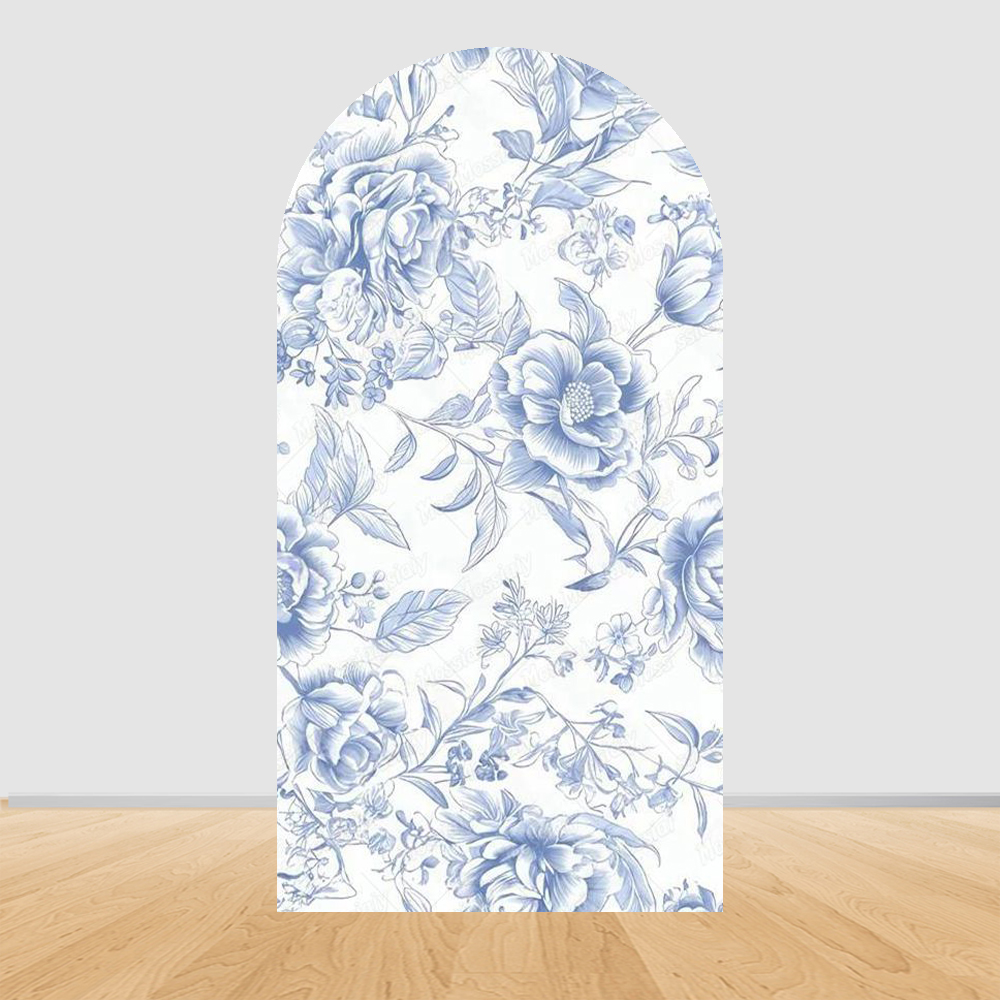 Blue Floral Bow Arch Backdrop  - Photography Lighting Backdrop 评论和价格
