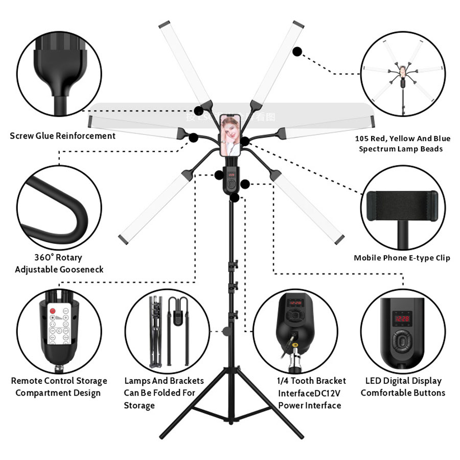 Dual Head / Quad Head / Hex He - Photography Lighting No Shadows 评论和价格