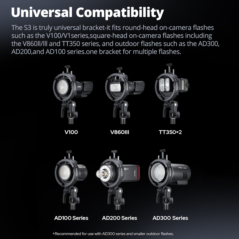GODOX S3 Flash Bracket Speedli - Godox Speedlite Flash 评论和价格