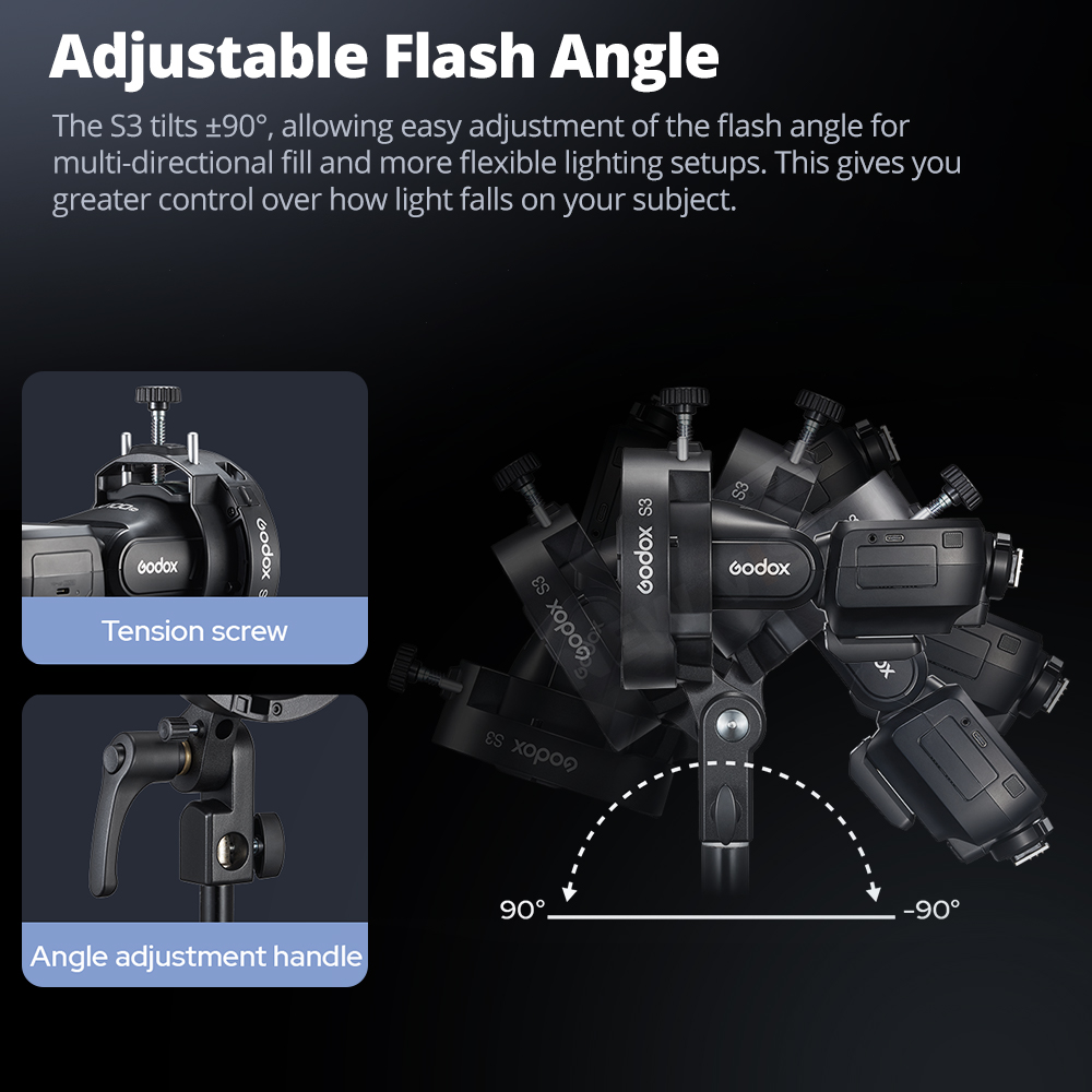 GODOX S3 Flash Bracket Speedli - Godox Speedlite Flash 评论和价格