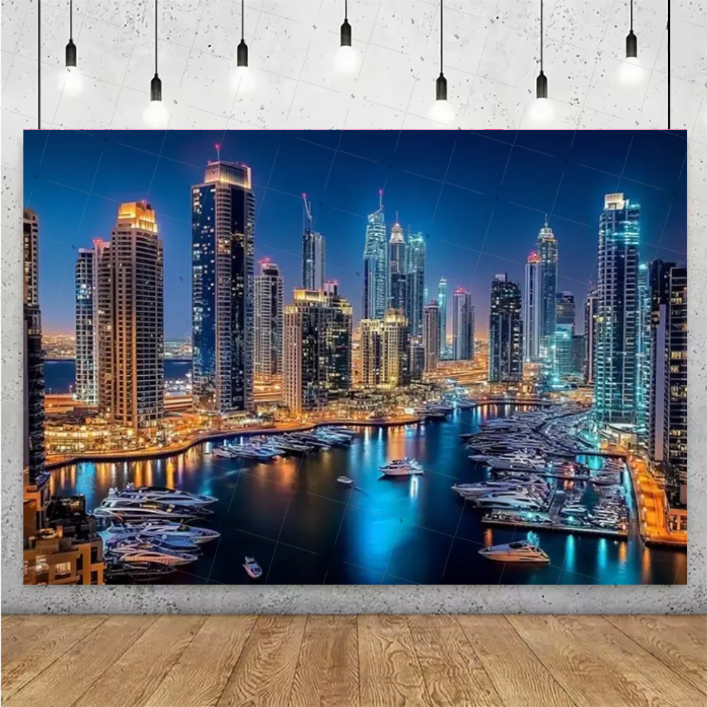 Night View High-Rise Building  - Photography Lighting Backdrop 评论和价格