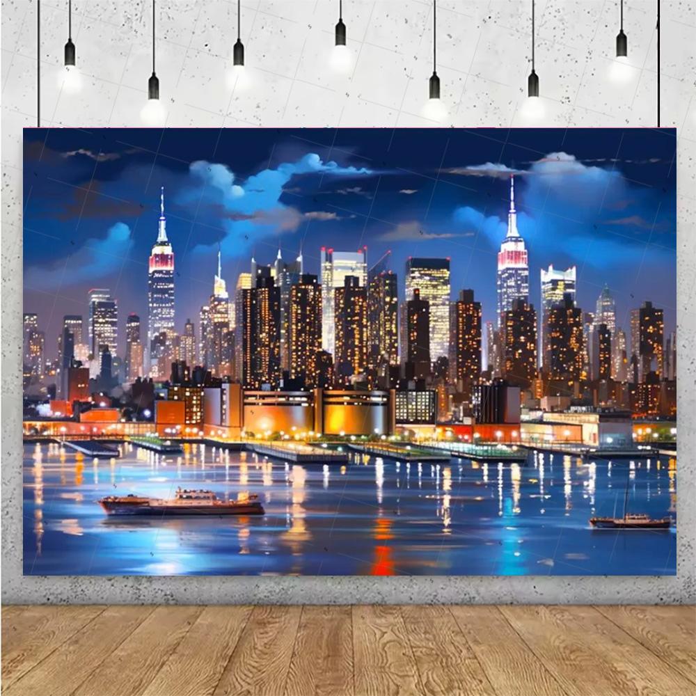 Night View High-Rise Building  - Photography Lighting Backdrop 评论和价格